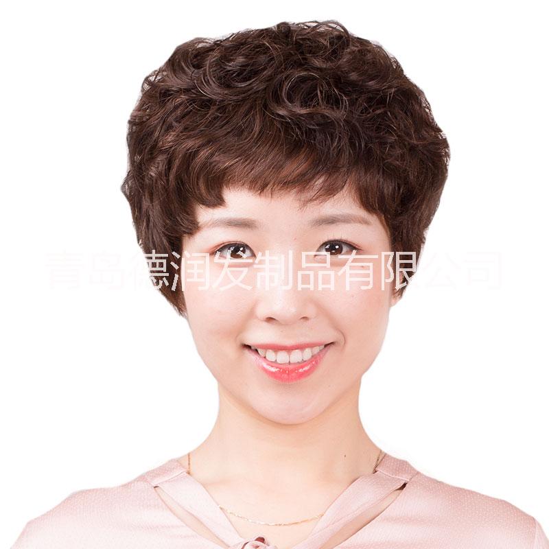 德潤遞針發(fā)套 中老年假發(fā) 短卷發(fā) 真人發(fā)假發(fā) 逼真