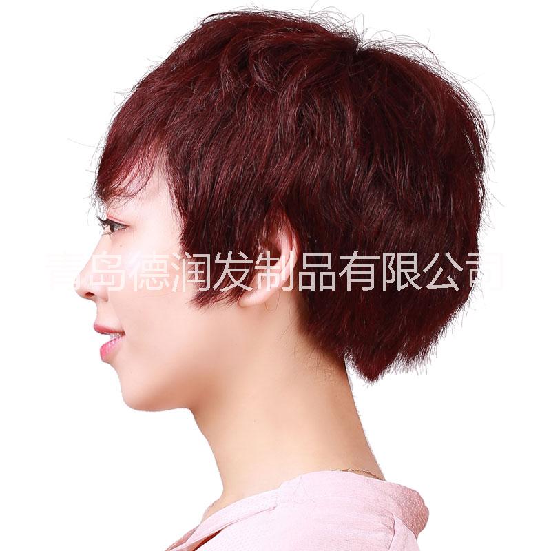 德潤(rùn) 短卷發(fā) 假發(fā)套 中老年假發(fā) 真人發(fā) 逼真 德潤(rùn) 短卷發(fā) 假發(fā)套 中老年假發(fā)