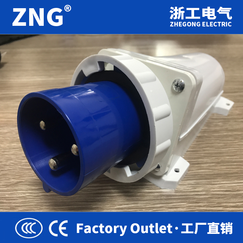 ZNG-533浙工電氣220V250V63a3p防水明裝器具輸入插座ip67 2P+E