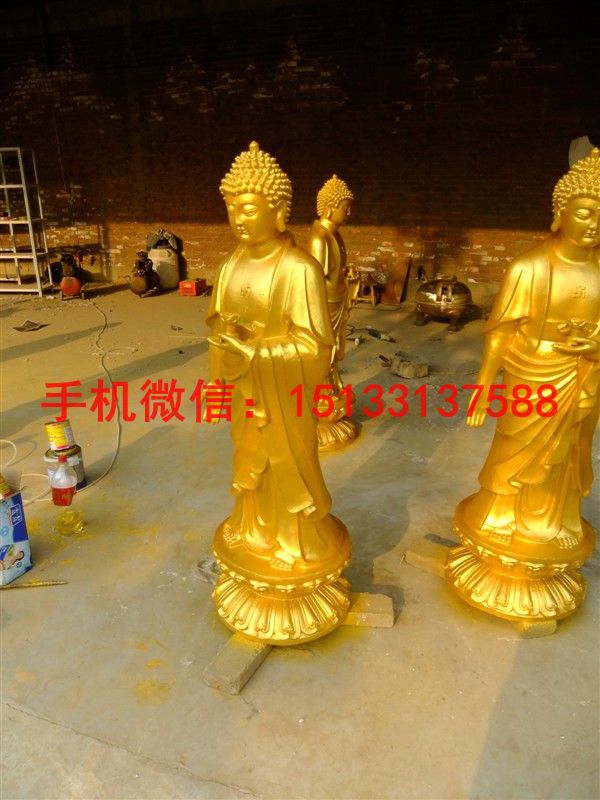 西方三圣銅佛像 重慶銅佛像制作廠