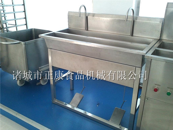 不銹鋼雙槽腳踏式洗手槽