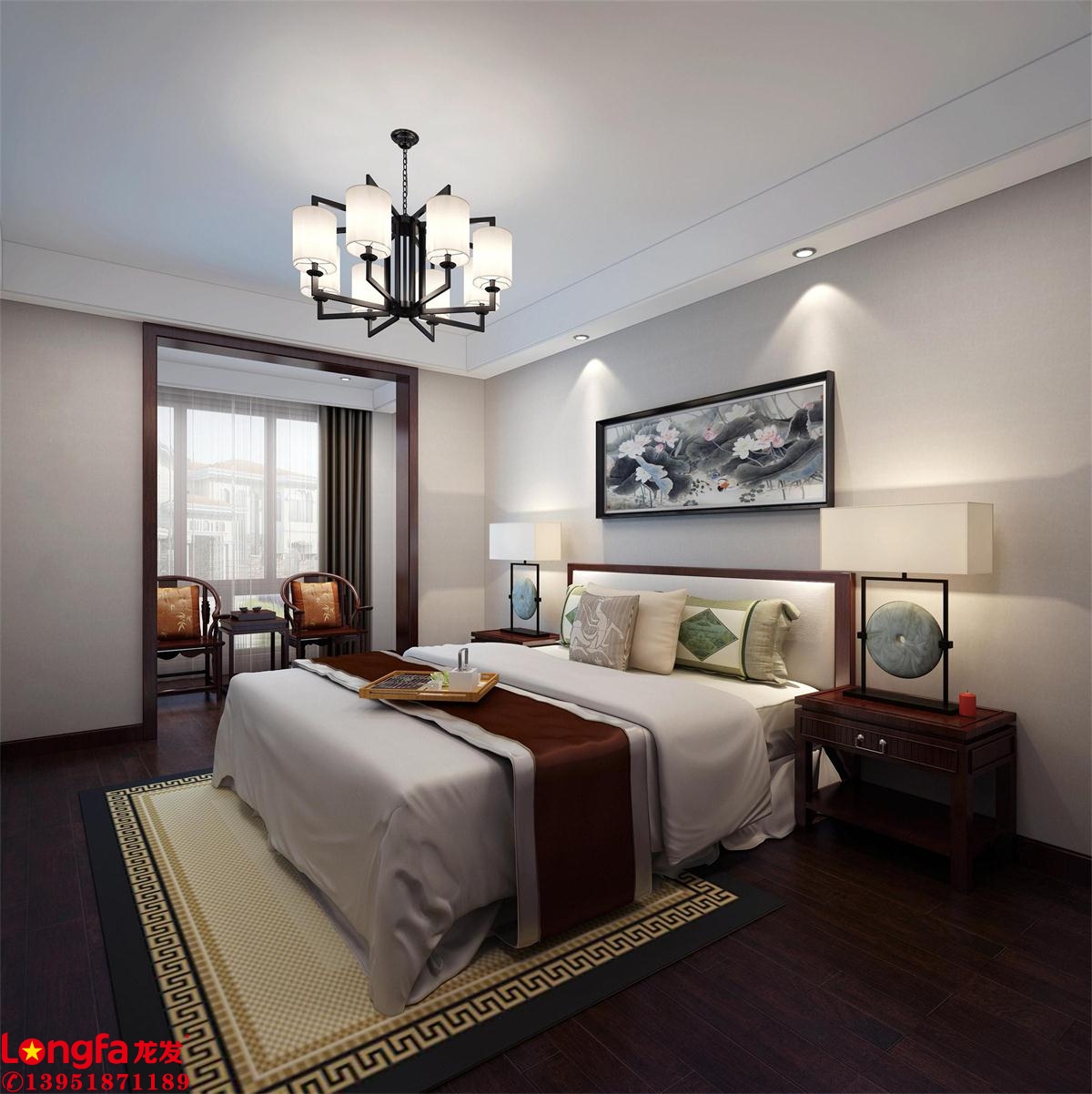 清河雅苑四居室裝修-南京龍發(fā)裝飾-清河雅苑中式風(fēng)格設(shè)計(jì) 清河雅苑172平中式風(fēng)格裝修案例