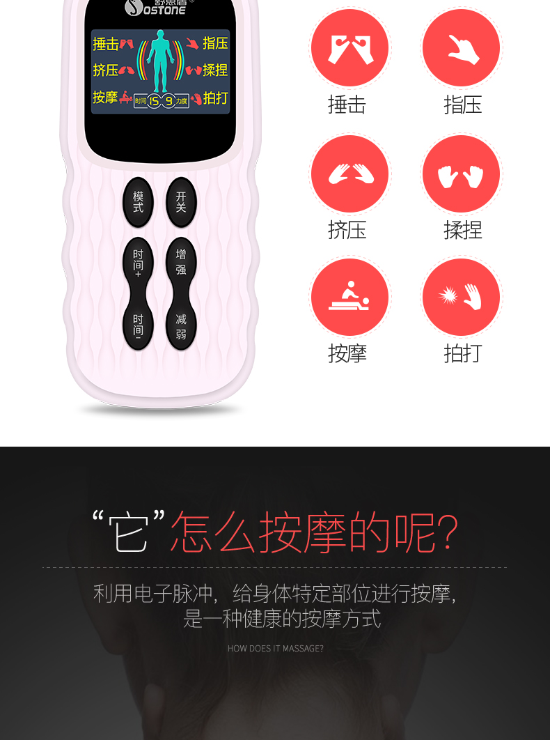家用理療按摩儀器 脈沖儀數(shù)碼按摩儀 多功能經(jīng)絡(luò)理療儀器 家用理療按摩儀器