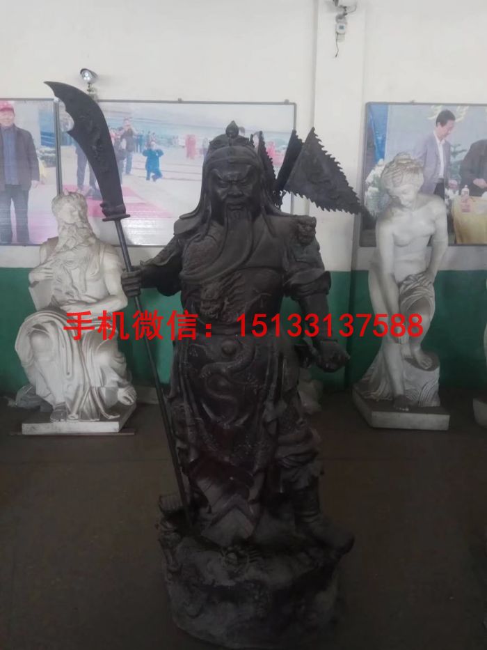 銅關公佛像 武財神銅佛像