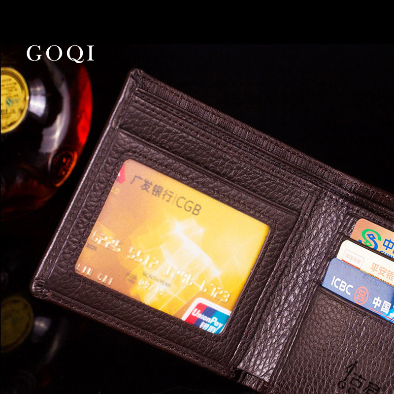 正品錢包全真頭層牛皮 男士軟牛皮真皮錢夾 長款手拿包GOQI古啟