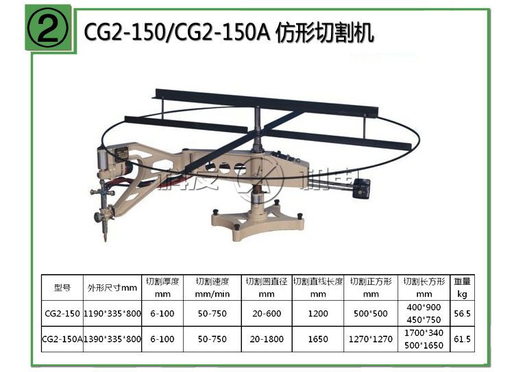 CG2-150，CG2-150A仿形切割機(jī)