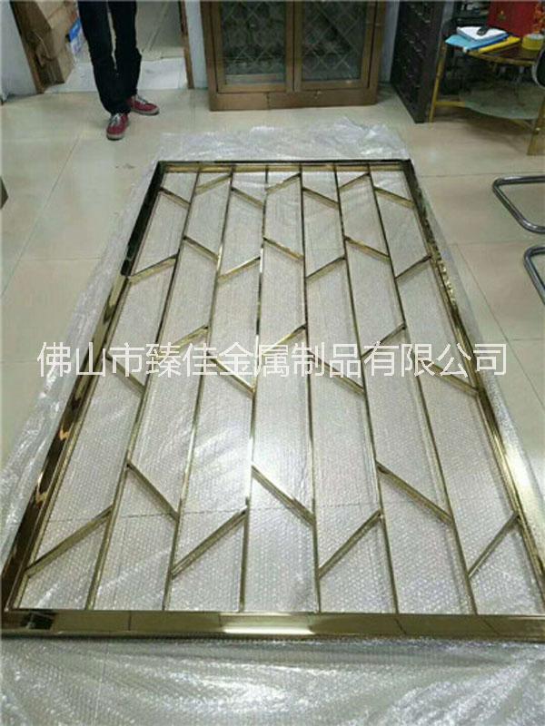 中式不銹鋼隔斷 客廳玄關(guān)金屬花格屏風(fēng)定制廠家