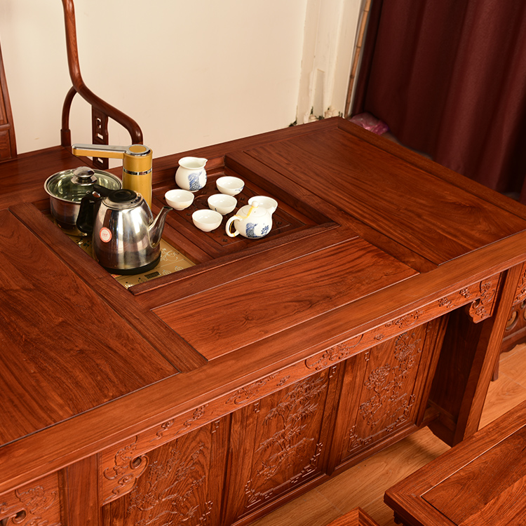 東陽古典家具茶臺茶桌生產(chǎn)廠商批發(fā) 東陽非洲花梨木茶桌定做 東陽古典家具廠家 東陽 中式家具廠商