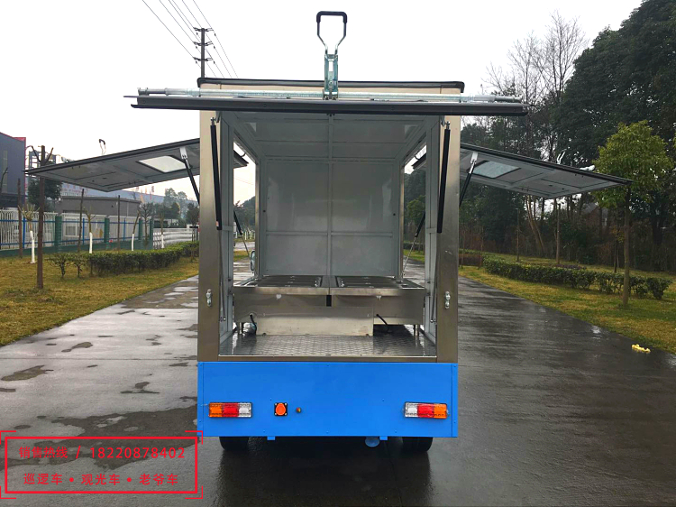 陜西西安漢中延安榆林場內(nèi)電動保溫送餐車 不銹鋼餐車 廂式貨車