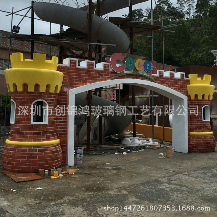 廠家直銷游樂園卡通園林門頭雕塑  玻璃鋼卡通城堡創(chuàng)意門頭雕塑歡迎訂購(gòu)
