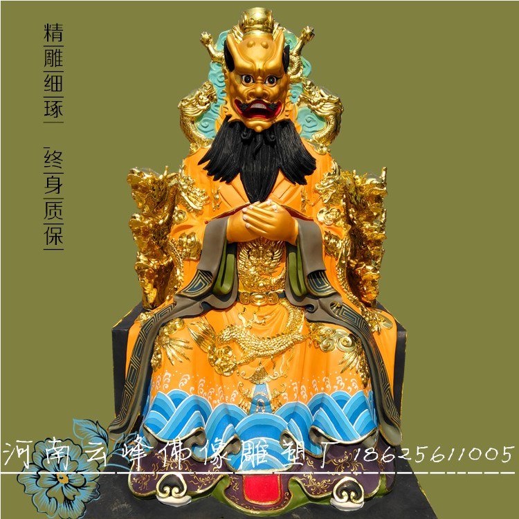 四海龍王神像廠家 河南云峰雕塑廠家優(yōu)質(zhì)玻璃鋼四海龍王神像批發(fā)