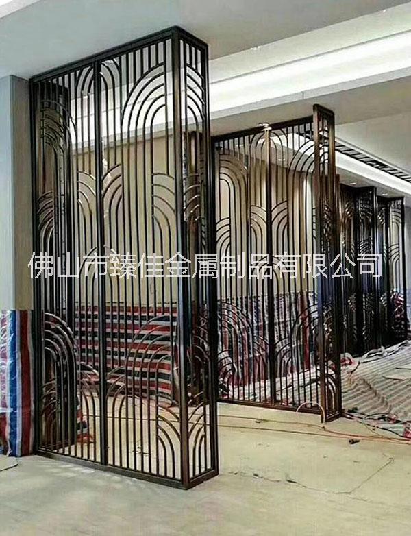 供應(yīng)酒店藝術(shù)不銹鋼屏風(fēng) 不銹鋼隔斷花格廠家