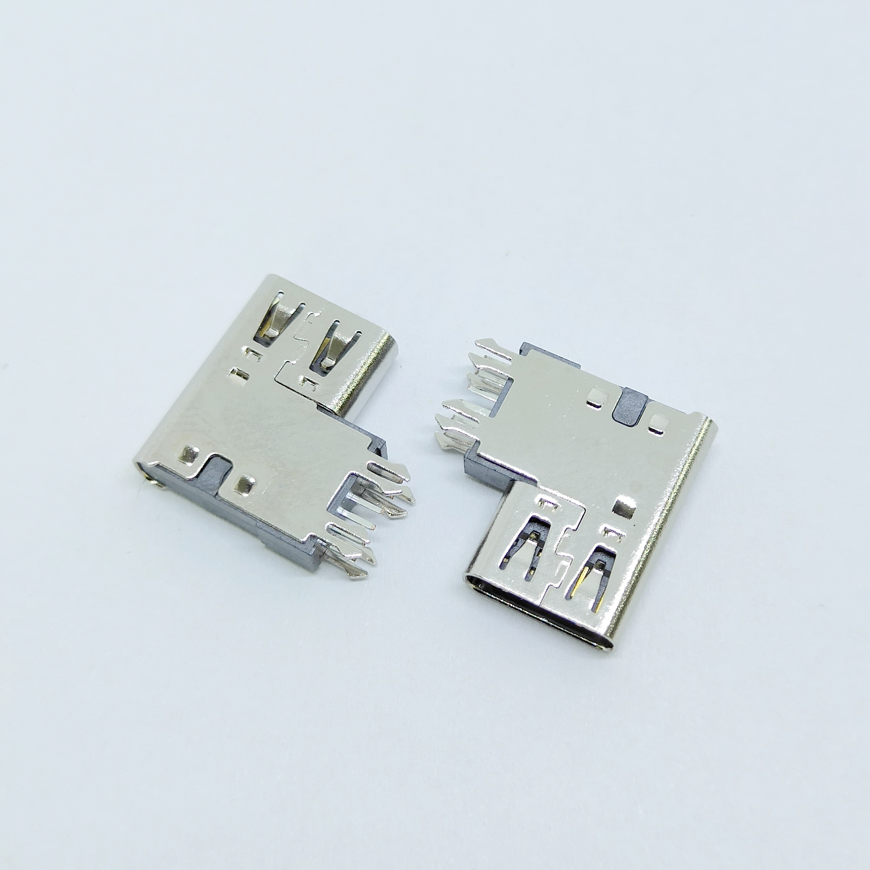 Type-c 6PIN側(cè)插墊高3.5母座 側(cè)立式插板 90度加長外殼 簡易側(cè)插 Type-c 6PIN墊高母座
