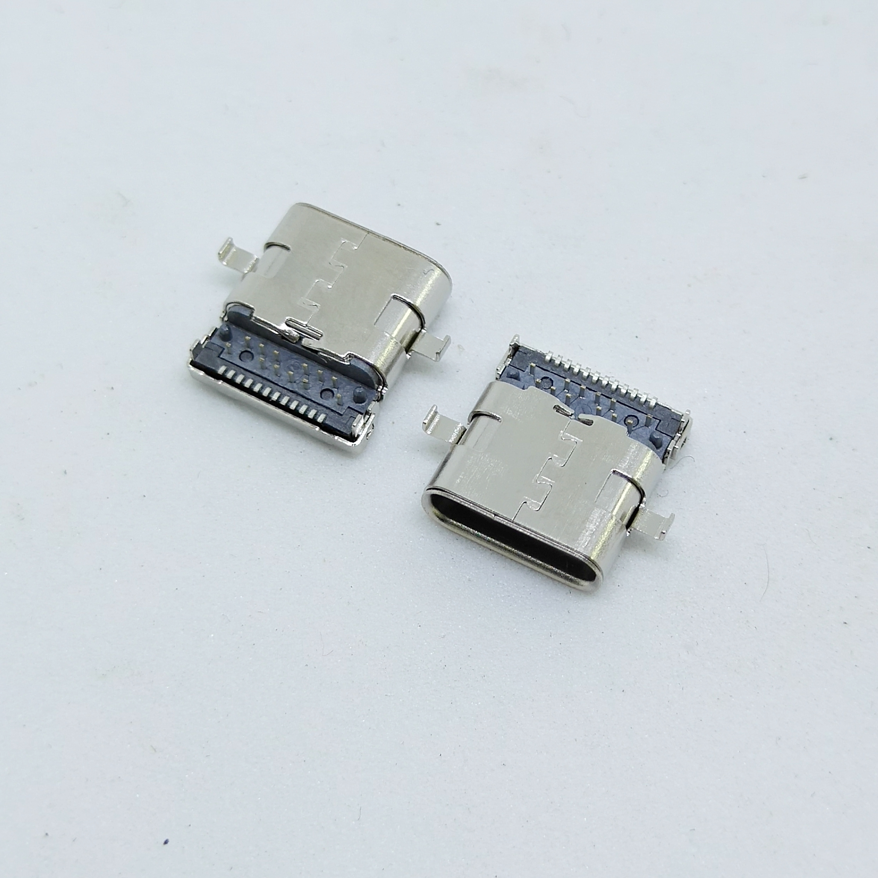 type-c沉板1.6連接器雙外殼母座前插后貼 居中 24PIN全功能 正反插