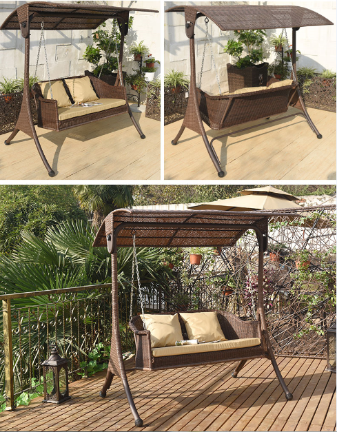 戶外吊椅國外家具戶外實木搖椅