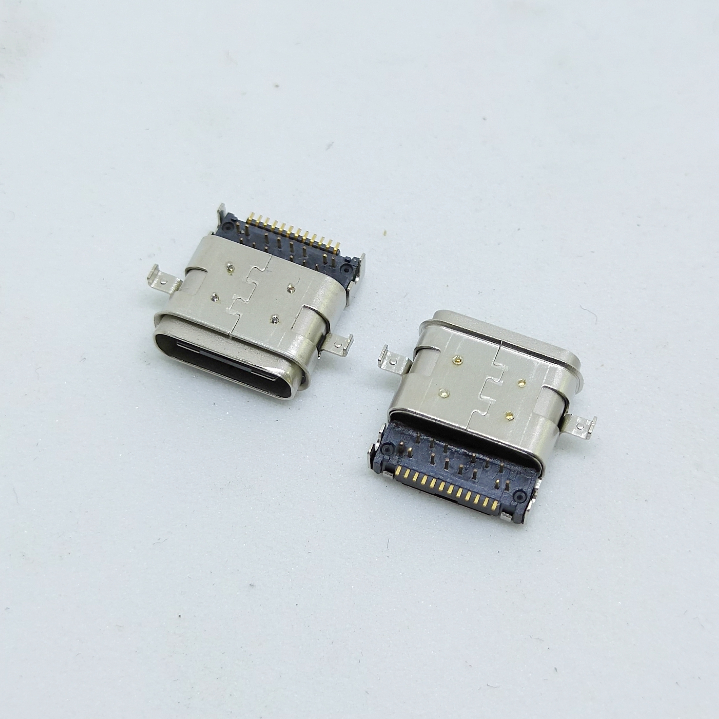 防水usb type-c母座雙外殼前插后貼24PIN SMT+DIP 帶防水圈