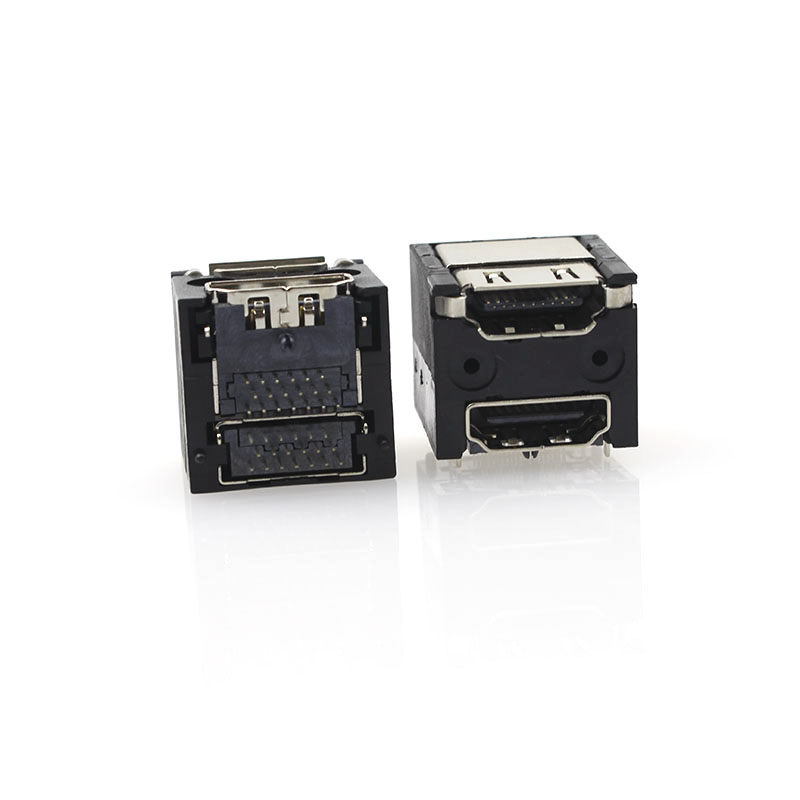 HDMI雙層連接器，母頭DIP