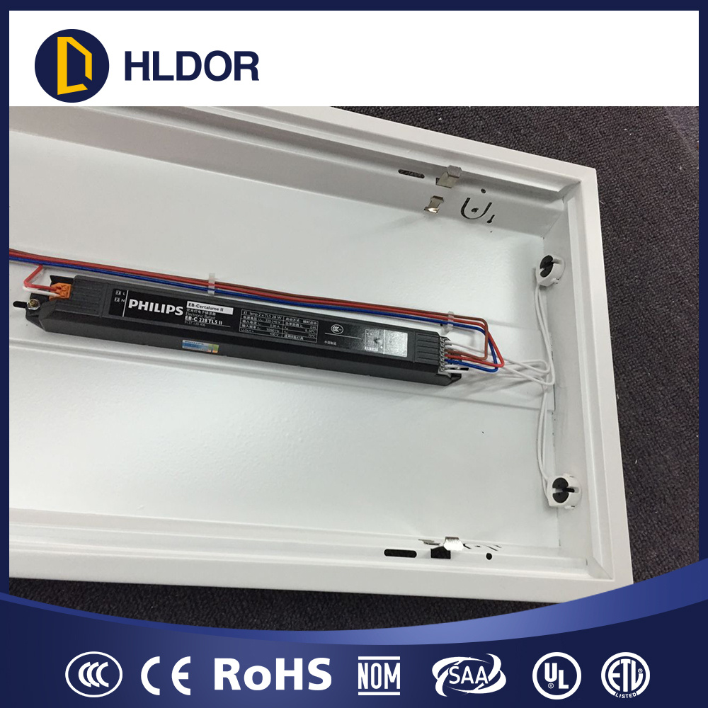 定制辦公照明 帶T5熒光燈管嵌入DALI調(diào)光T5帶篩網(wǎng)啞光鋁燈盤