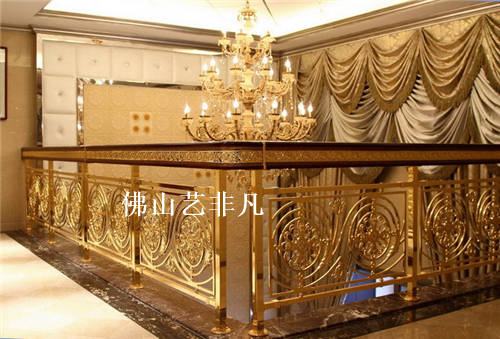 藝非凡私人會所鋁藝旋轉(zhuǎn)樓梯護欄 會所樓梯護欄廠家