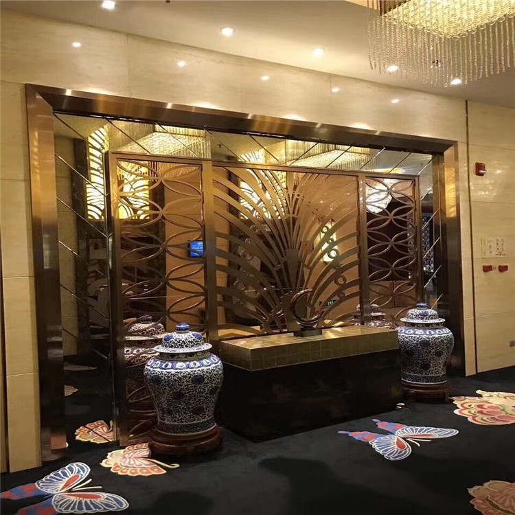 廠家直銷鏡面隔斷 定制古典掛式裝飾屏風(fēng) 鈦金不銹鋼屏風(fēng)隔斷