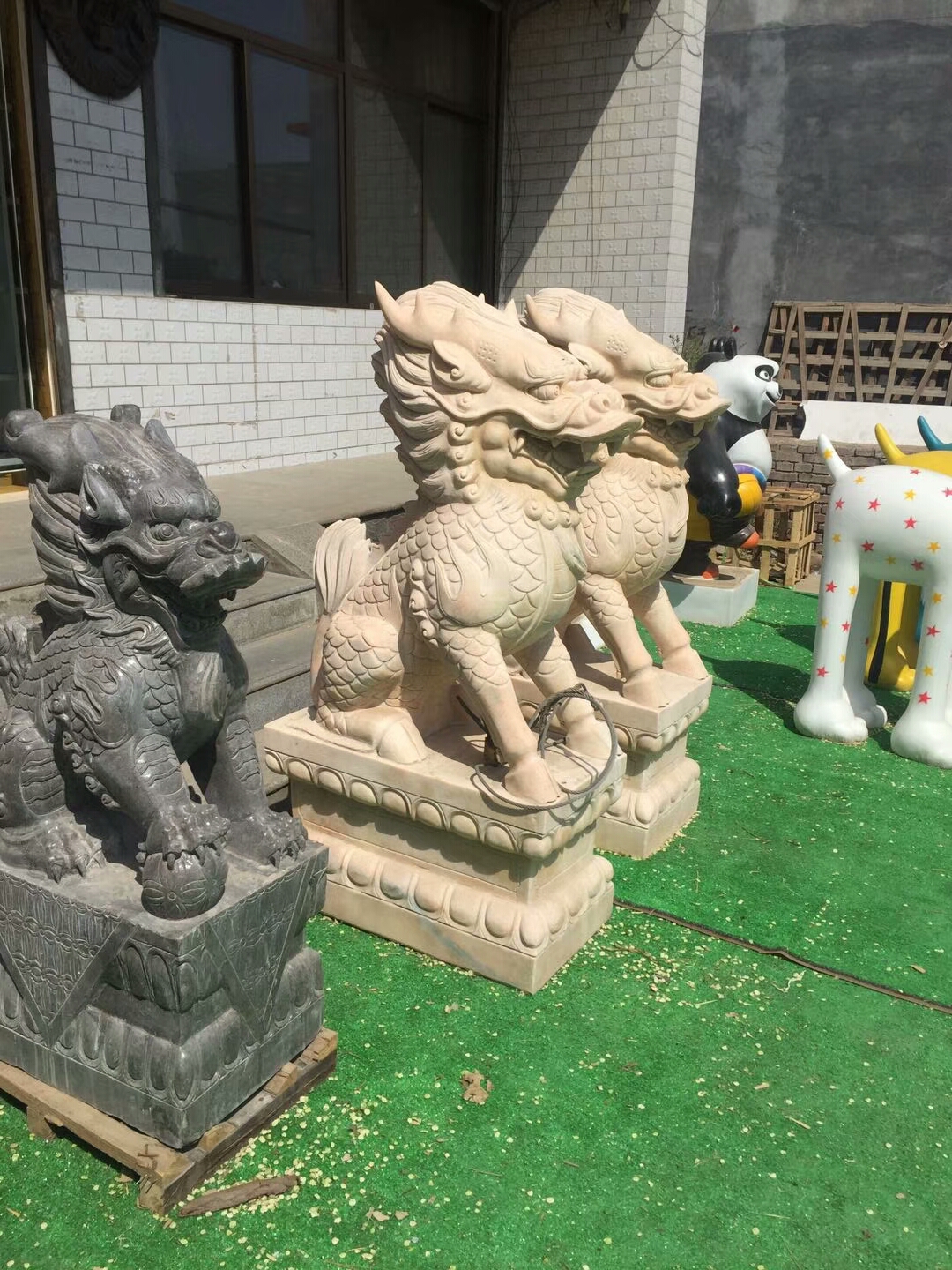 豐路雕塑 石雕麒麟 豐路雕塑 石雕麒麟一對門口擺件