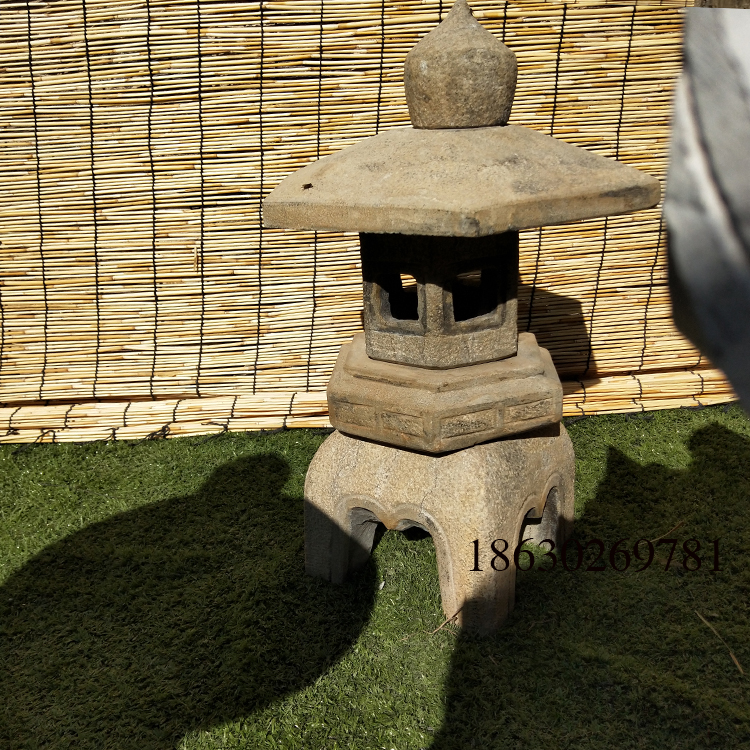 青石仿古石燈籠庭院草坪石燈擺件日式石燈籠