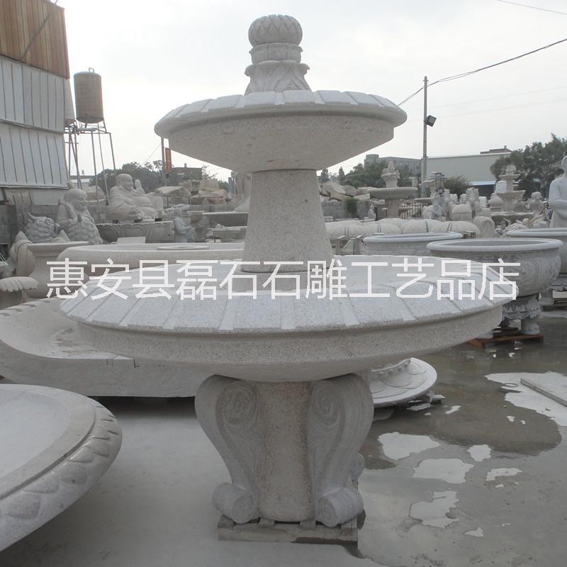 石雕噴泉 花崗巖材質(zhì)園林別墅流水招財(cái)擺件噴泉雕塑