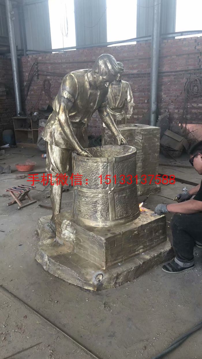 茶文化人物銅雕塑 鑄銅茶藝文化銅