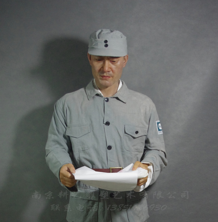 新四軍戰(zhàn)士 博物館場(chǎng)景蠟像 新四軍戰(zhàn)士蠟像