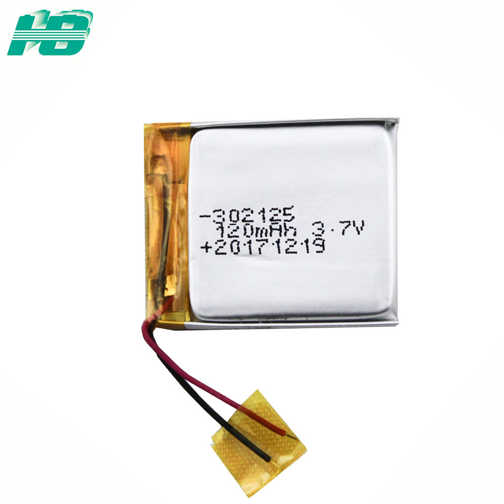 廠家定制302125聚合物鋰電池120毫安方形軟包電池3.7V充電電池過UL