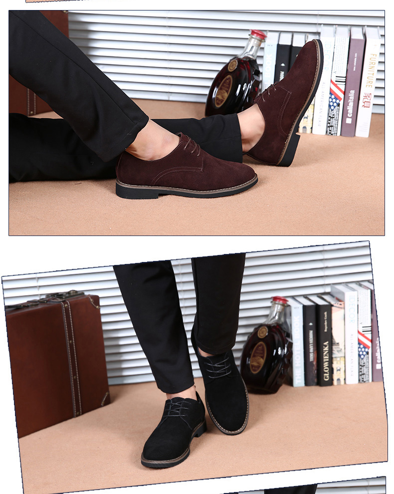 2018新款男鞋子反絨磨砂皮英倫時(shí)尚休閑百搭平底鞋 男鞋子反絨磨砂皮