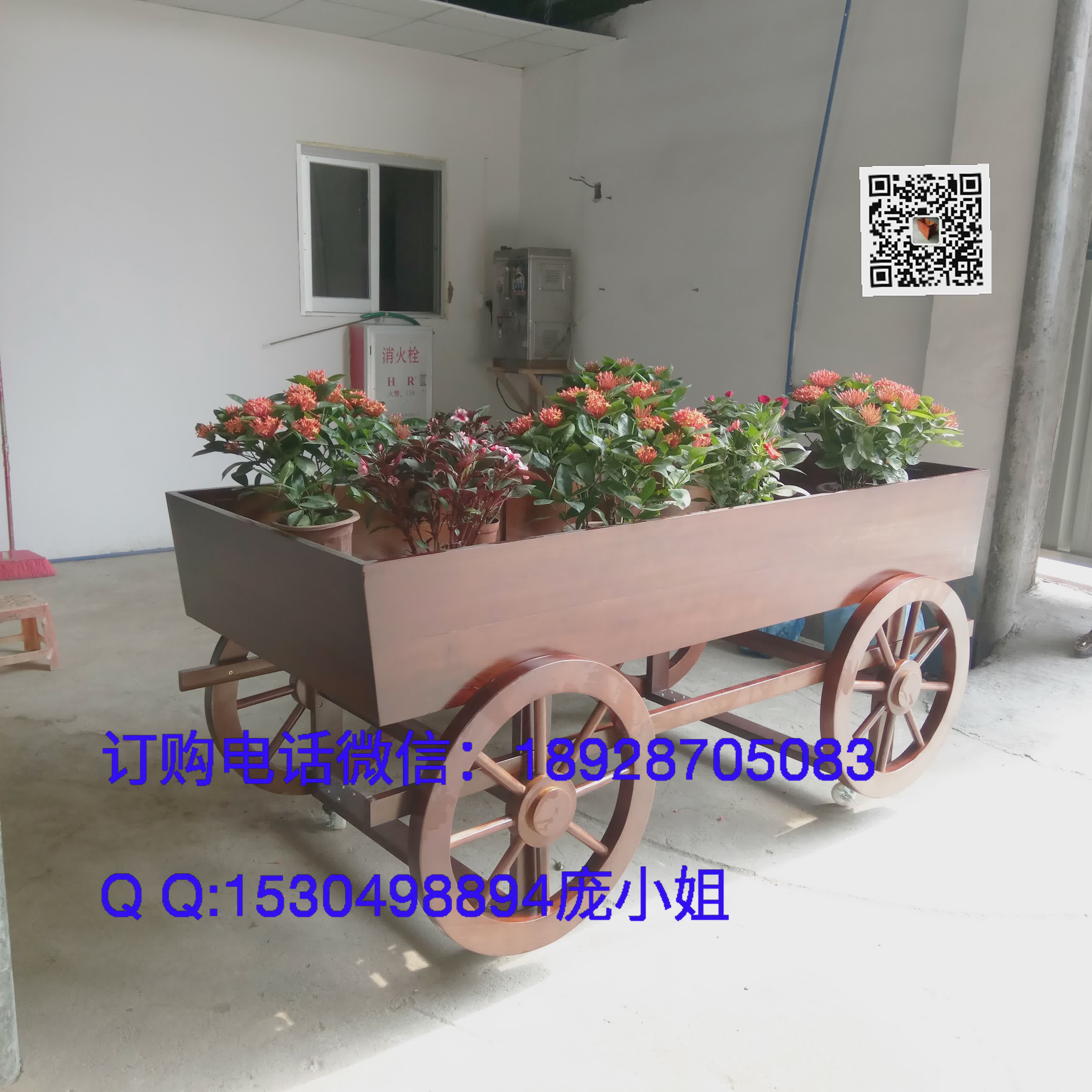 移動花車 實木花車 防腐木花車 戶外花車