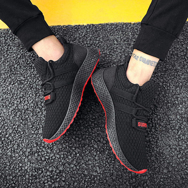 18秋冬爆款男鞋飛織運(yùn)動(dòng)鞋男韓版休閑鞋