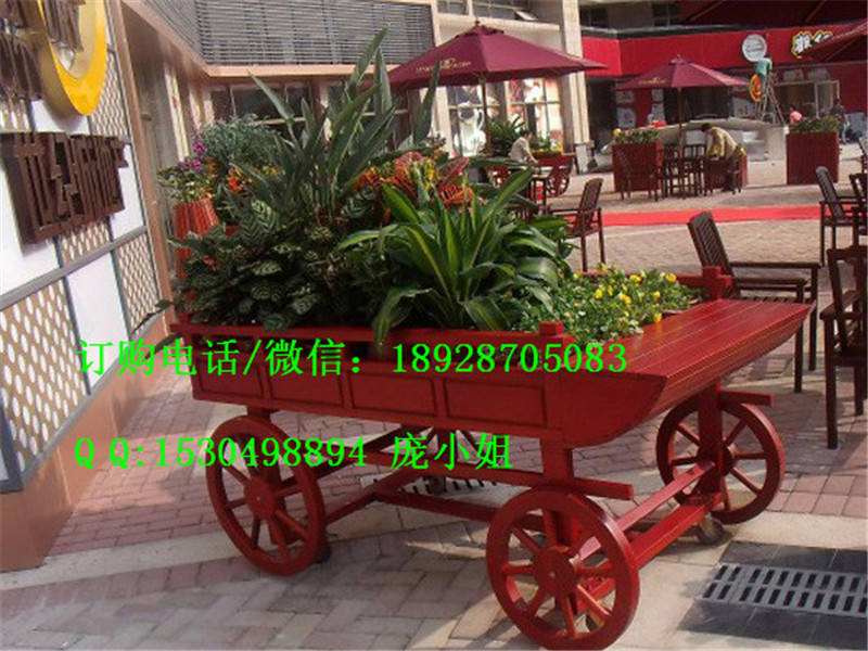 廠家直銷(xiāo)實(shí)木戶(hù)外花車(chē) 白色實(shí)木花車(chē)