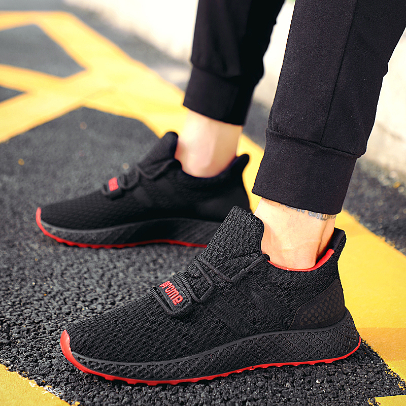 18秋冬爆款男鞋飛織運(yùn)動(dòng)鞋男韓版休閑鞋