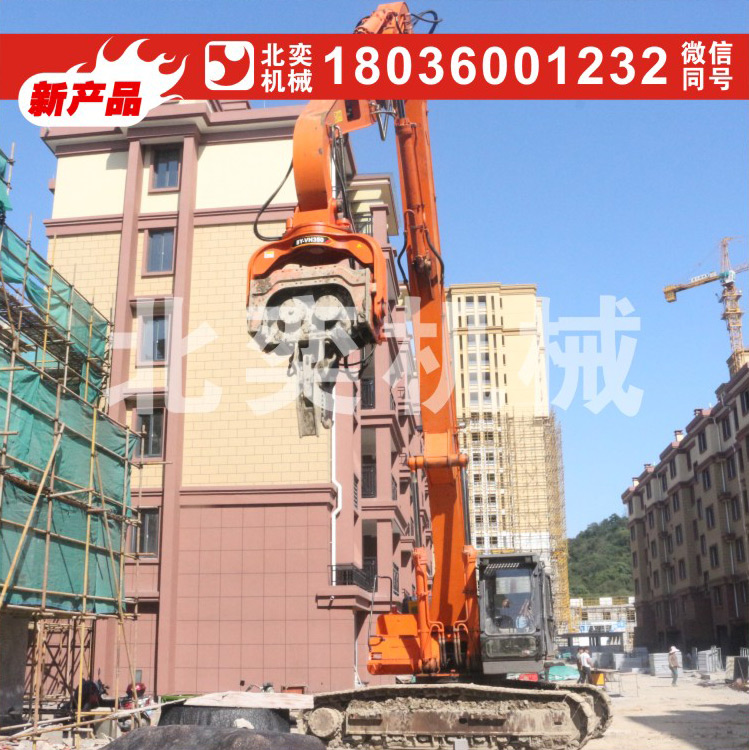 日立挖掘機(jī)改裝鋼板樁打拔樁機(jī) 振動(dòng)錘 打樁機(jī)