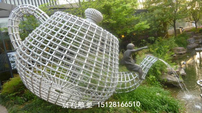 鏤空茶壺雕塑 景觀雕塑