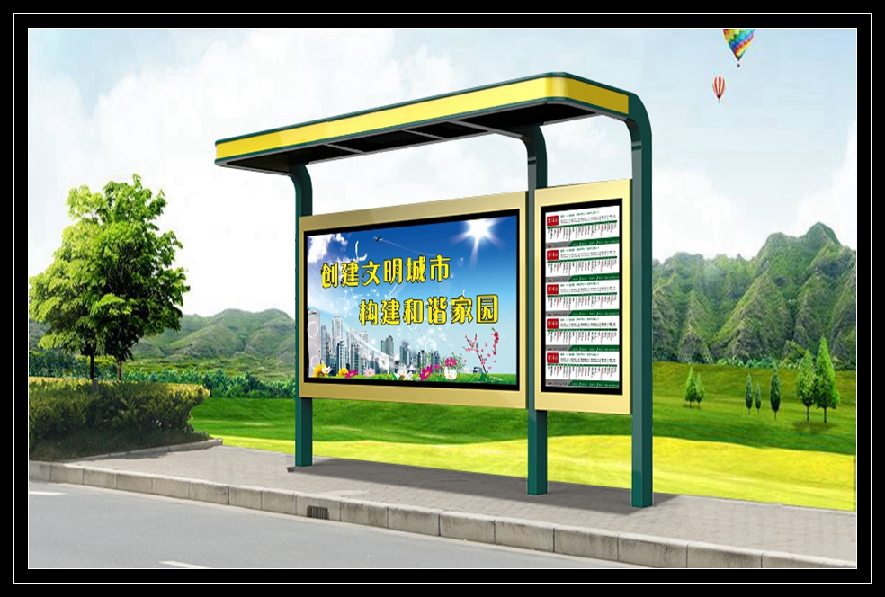 公交站臺候車亭生產(chǎn)制作的廠家、不銹鋼候車亭、鍍鋅鋼板候車亭制作