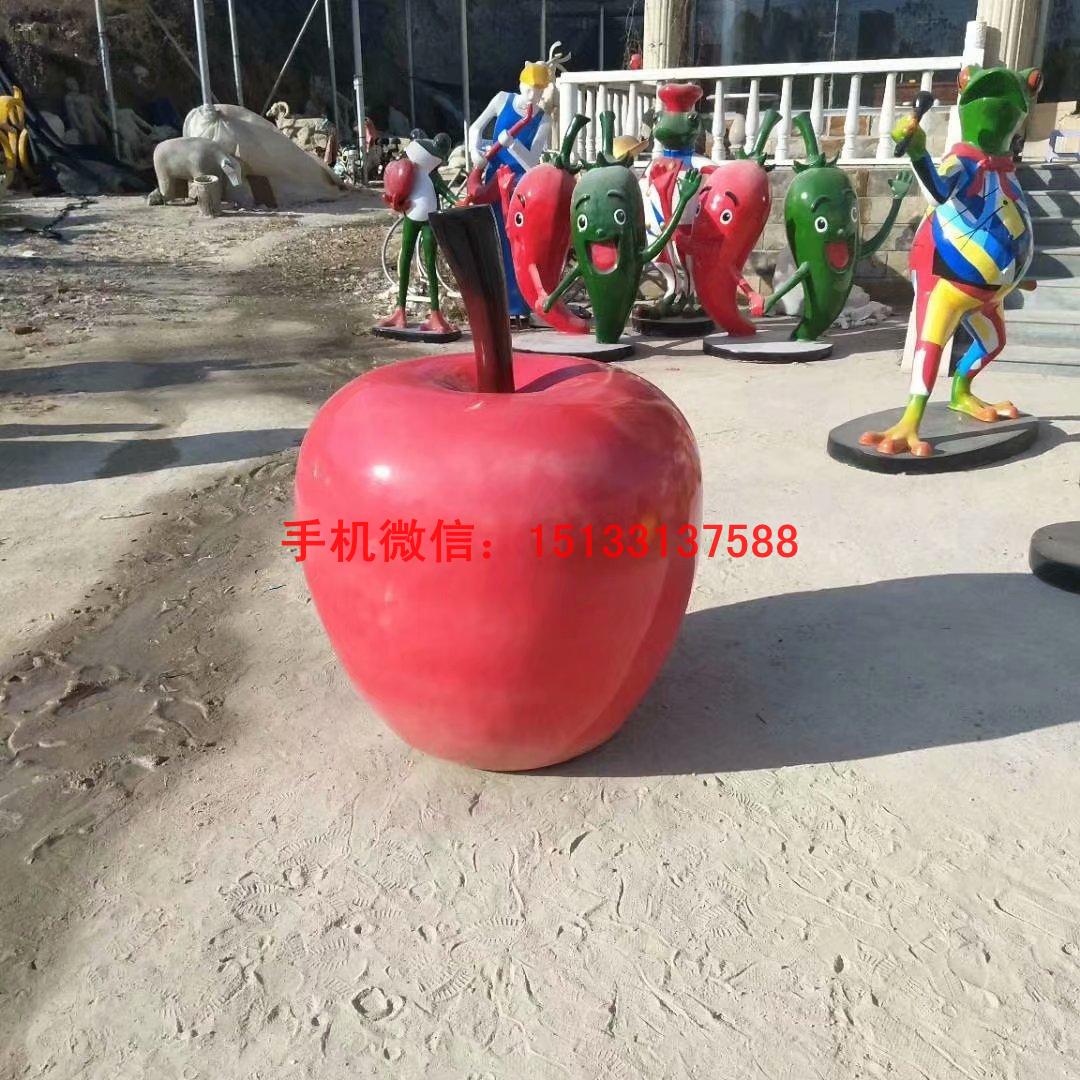 玻璃鋼仿真蘋果雕塑 玻璃鋼雕塑廠