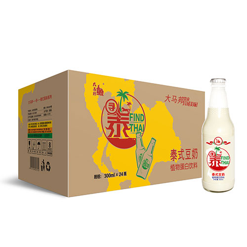 大馬邦300ml瓶裝泰式豆奶，植物蛋白飲料廠家招商代理