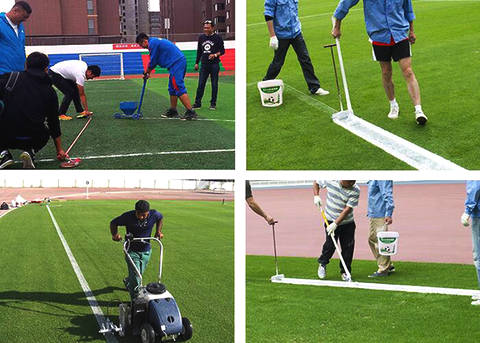 幼兒園鋪設(shè)彩色人造草坪