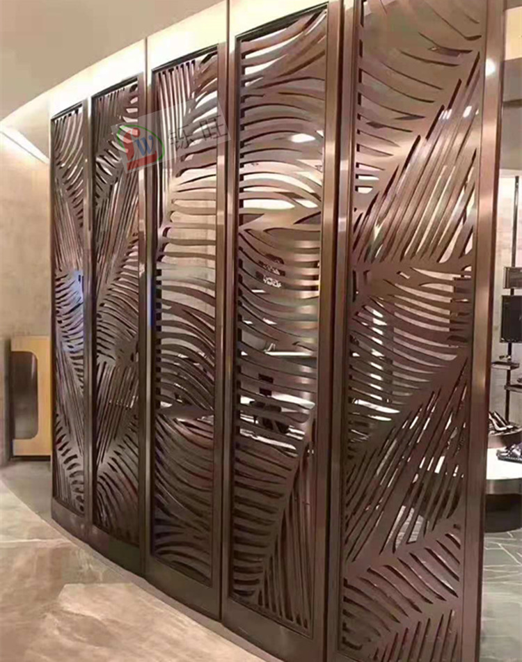 廠家定制批發(fā)金屬客廳家具 不銹鋼花格酒店裝飾 不銹鋼屏風(fēng)隔斷