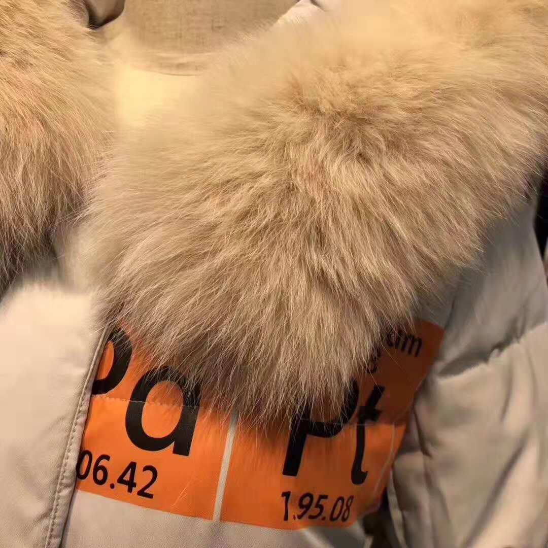 歐洲站羽絨服18冬高端白鴨絨*毛領(lǐng)羽絨服品牌折扣批發(fā)
