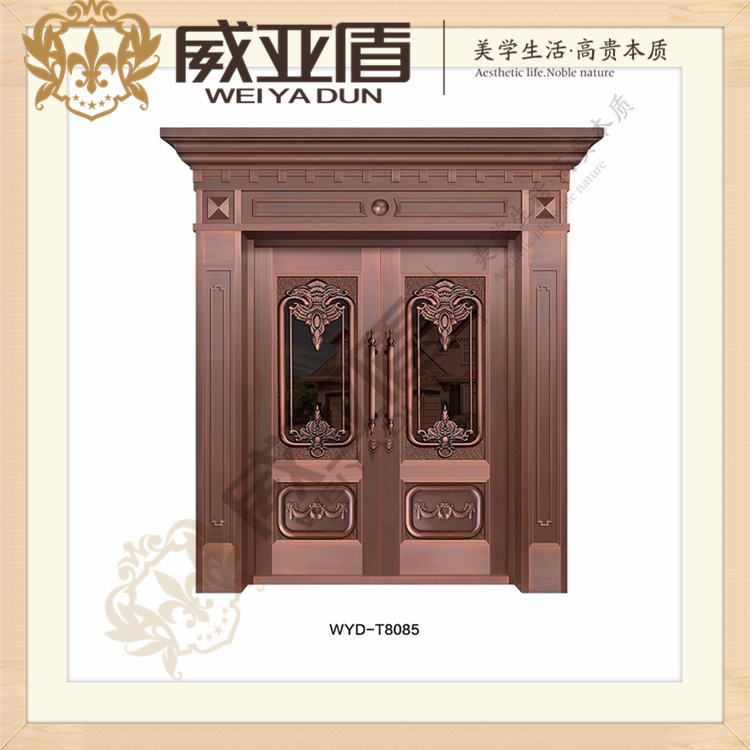 威亞盾 豪華復(fù)合雙層別墅真銅門  豪華別墅防盜門 廠家直銷 定制款 T8085 T8086 T8087 T8088