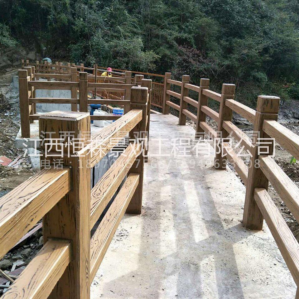 福建廣東仿木護(hù)欄制作商，仿木護(hù)欄 水泥仿木欄桿廠家