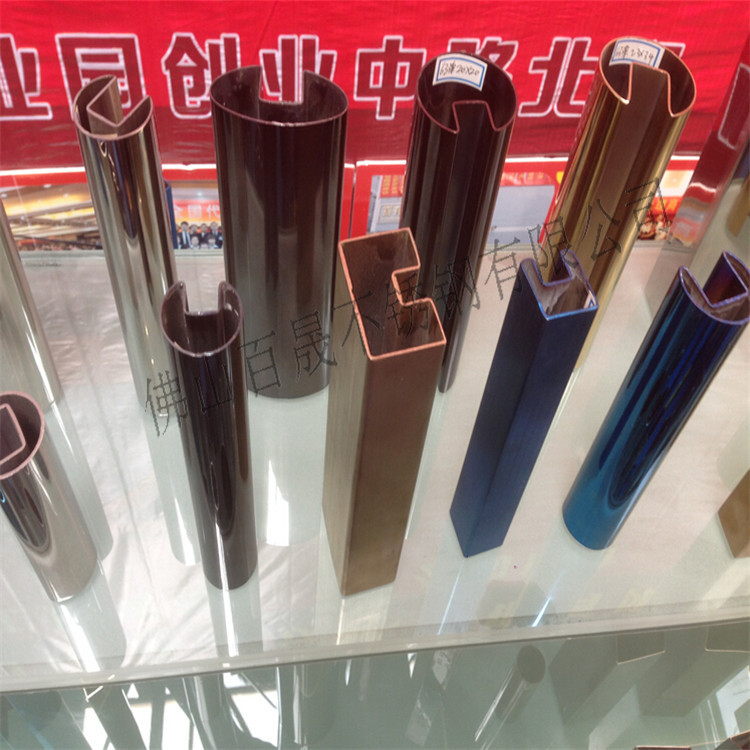 光面黃鈦金不銹鋼彩色管30*1.2mm玫瑰金香檳金25mm黑鈦金裝飾方管