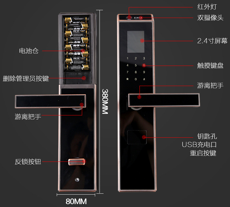 自動(dòng)感應(yīng)人臉鎖  全自動(dòng)人臉識(shí)別鎖  歐式高端人臉識(shí)別智能鎖