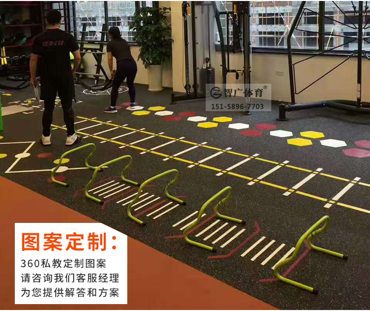 智廣健身房橡膠地墊卷材防震墊環(huán)保加厚緩沖運動地板防滑耐磨