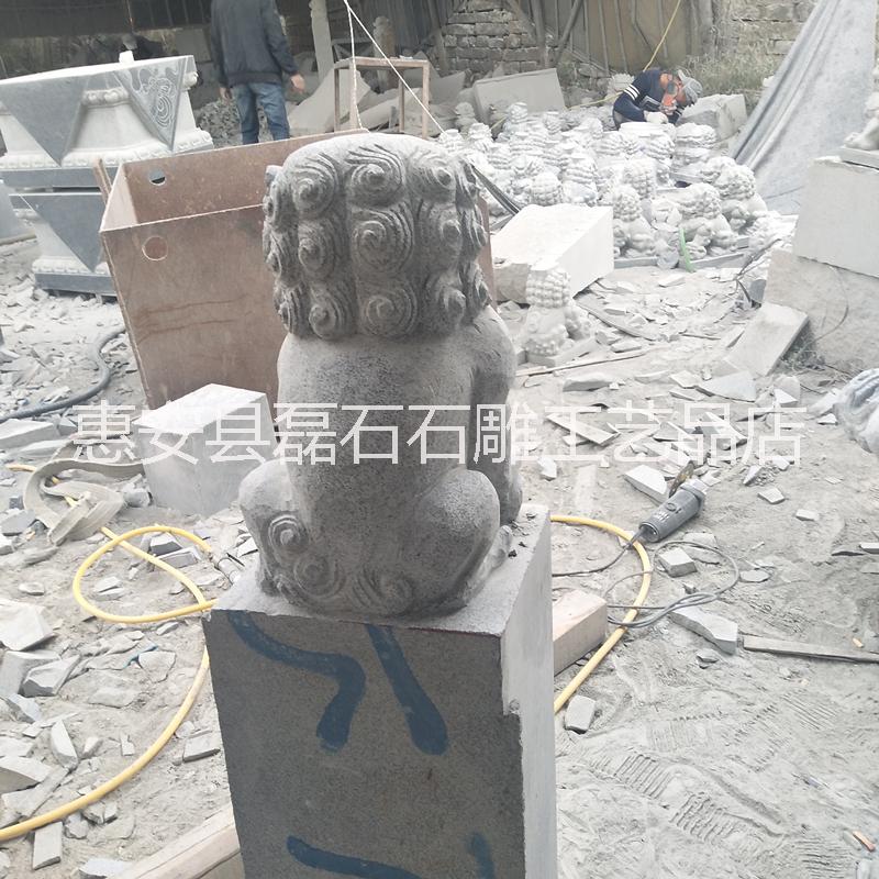 惠安石雕神獸拴馬樁 青石仿古雕塑獅子麒麟貔貅套馬拴擺件