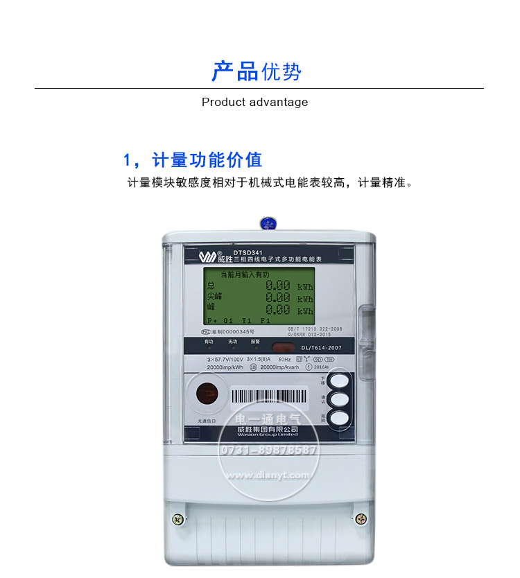 長(zhǎng)沙威勝DSSD331-9D多功能關(guān)口電表